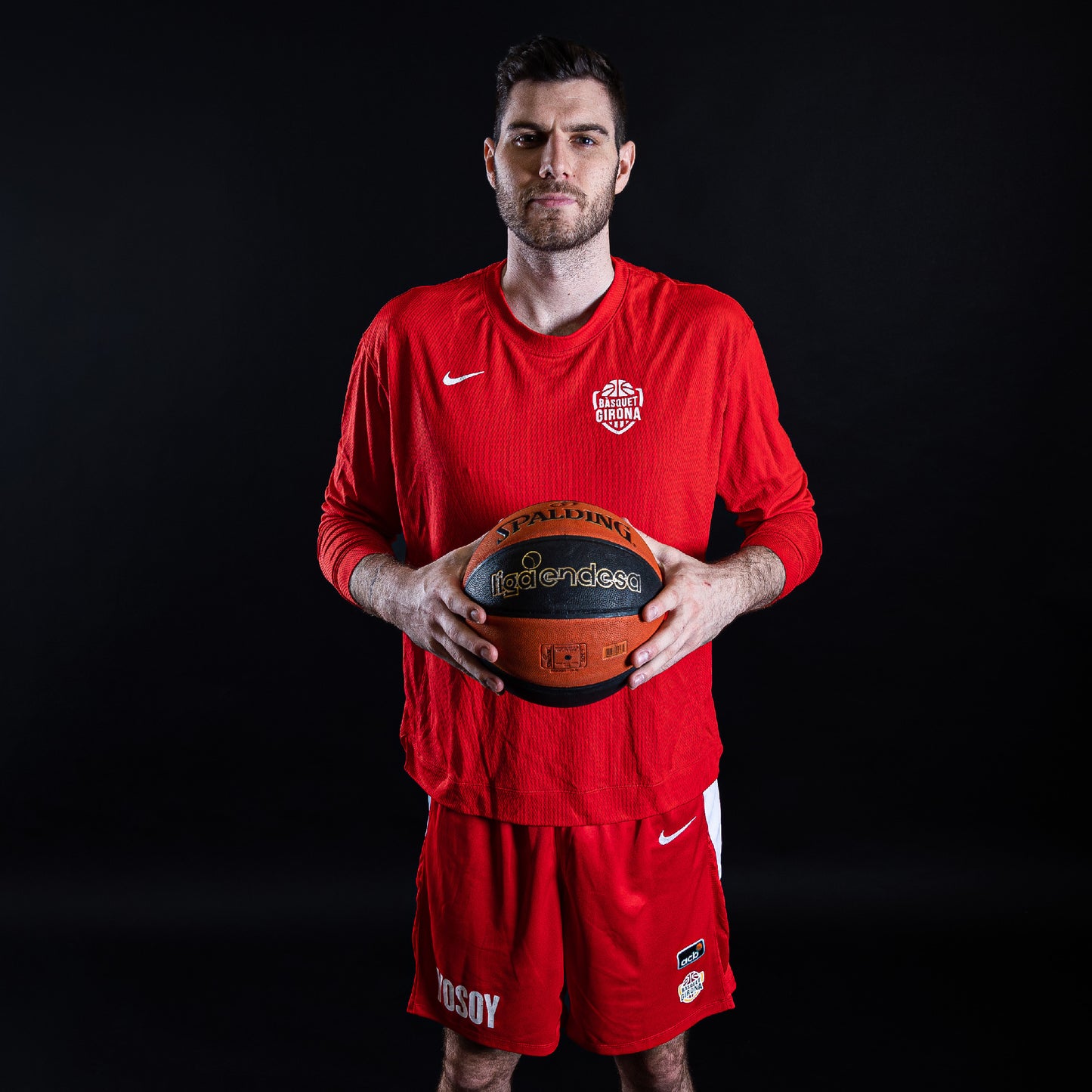 Camiseta Calentamiento Manga Larga Nike Roja Baloncesto Girona