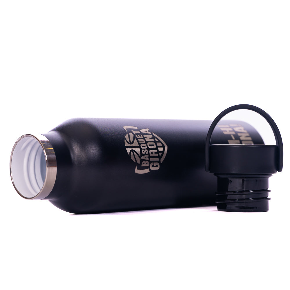 Botella Reutilizable Negra Bàsquet Girona (600 ml)