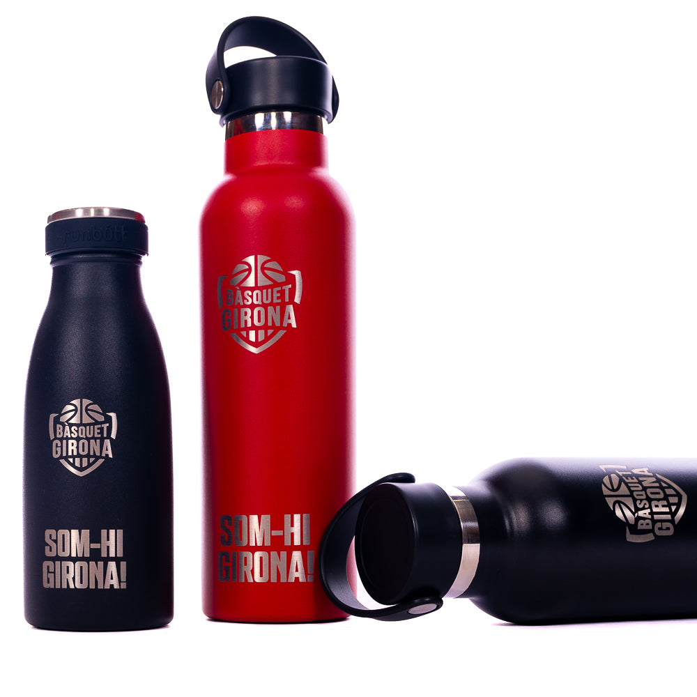 Botella Reutilizable Negra Bàsquet Girona (600 ml)