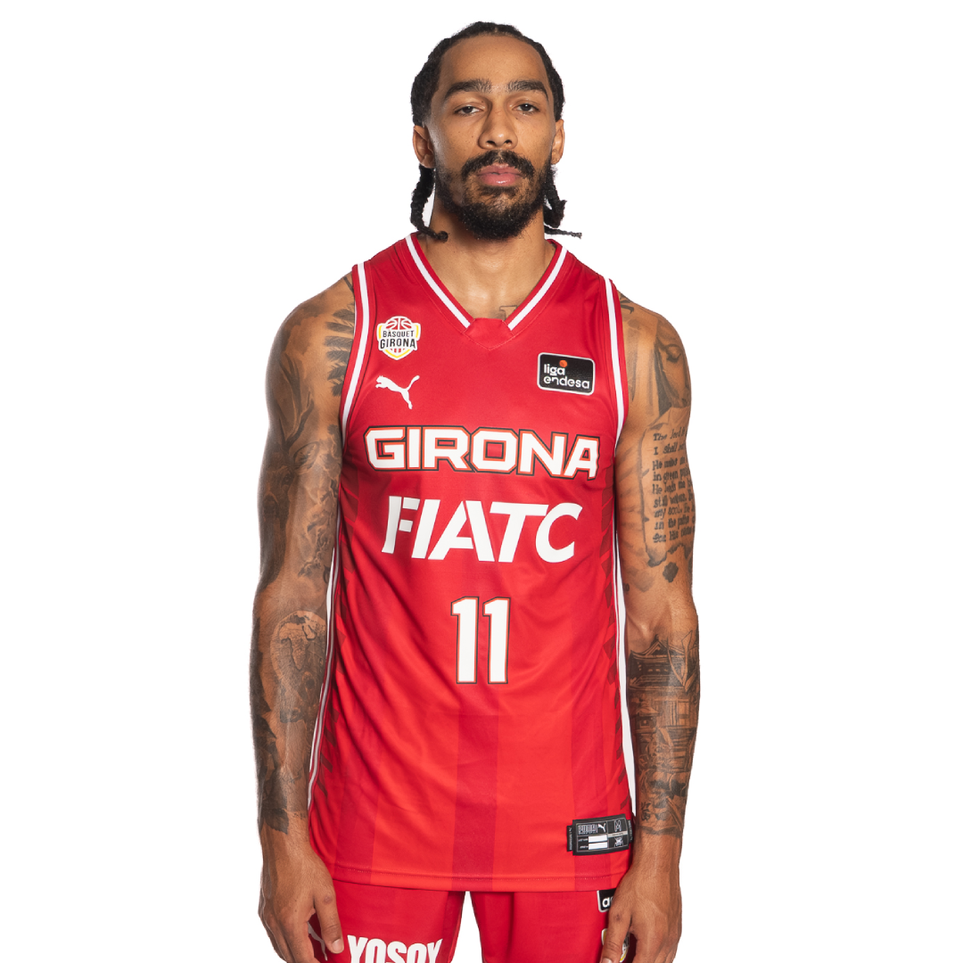 Official red Bàsquet Girona Home Kit 25-26 T-shirt – Bàsquet
