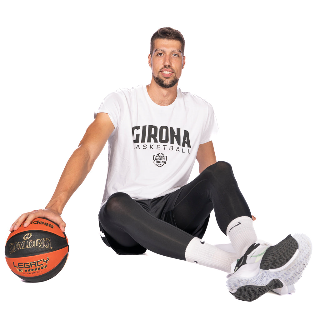 Camiseta Algodón Orgánico Bàsquet Girona Blanca Adulto