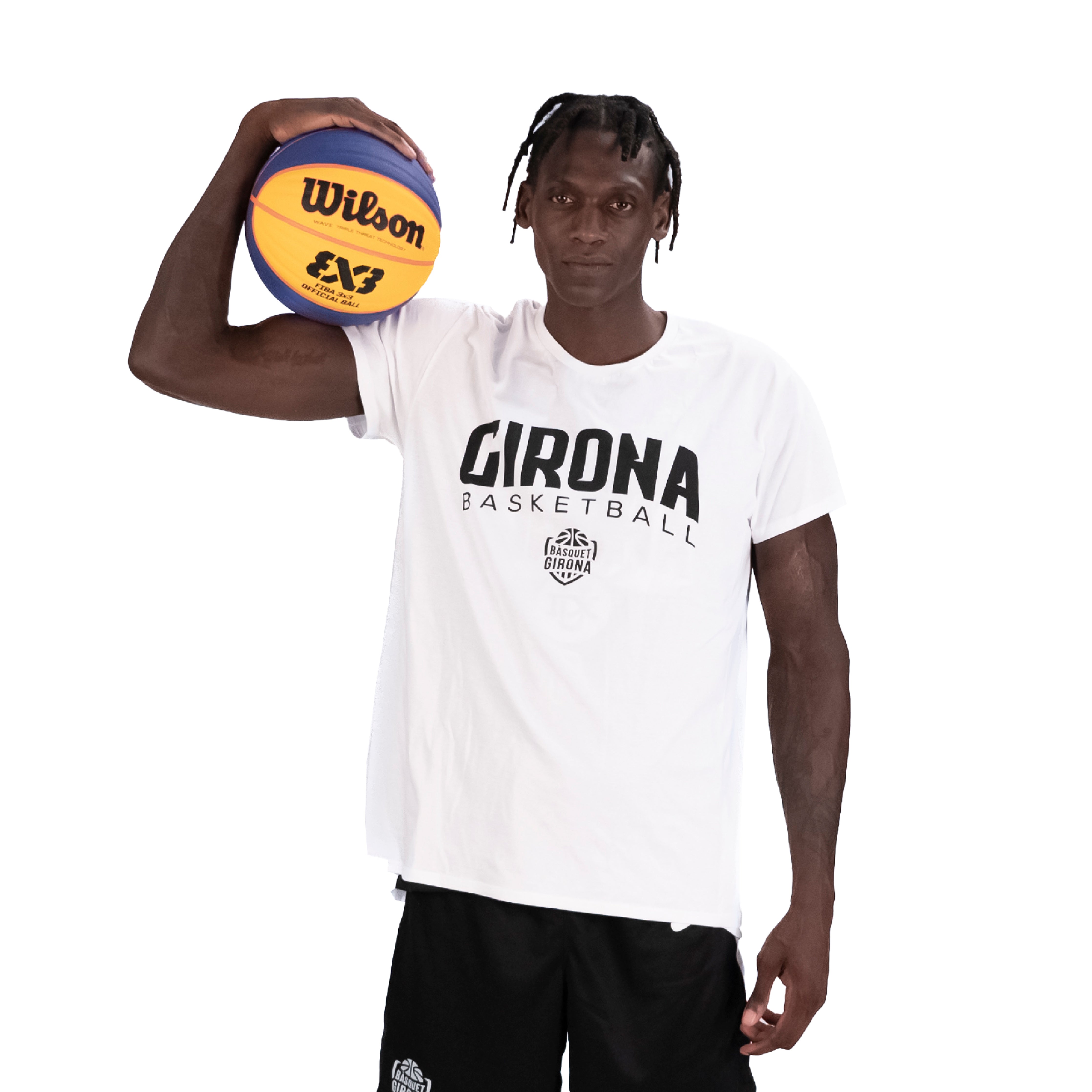 Camiseta Algodón Orgánico Bàsquet Girona Blanca Adulto