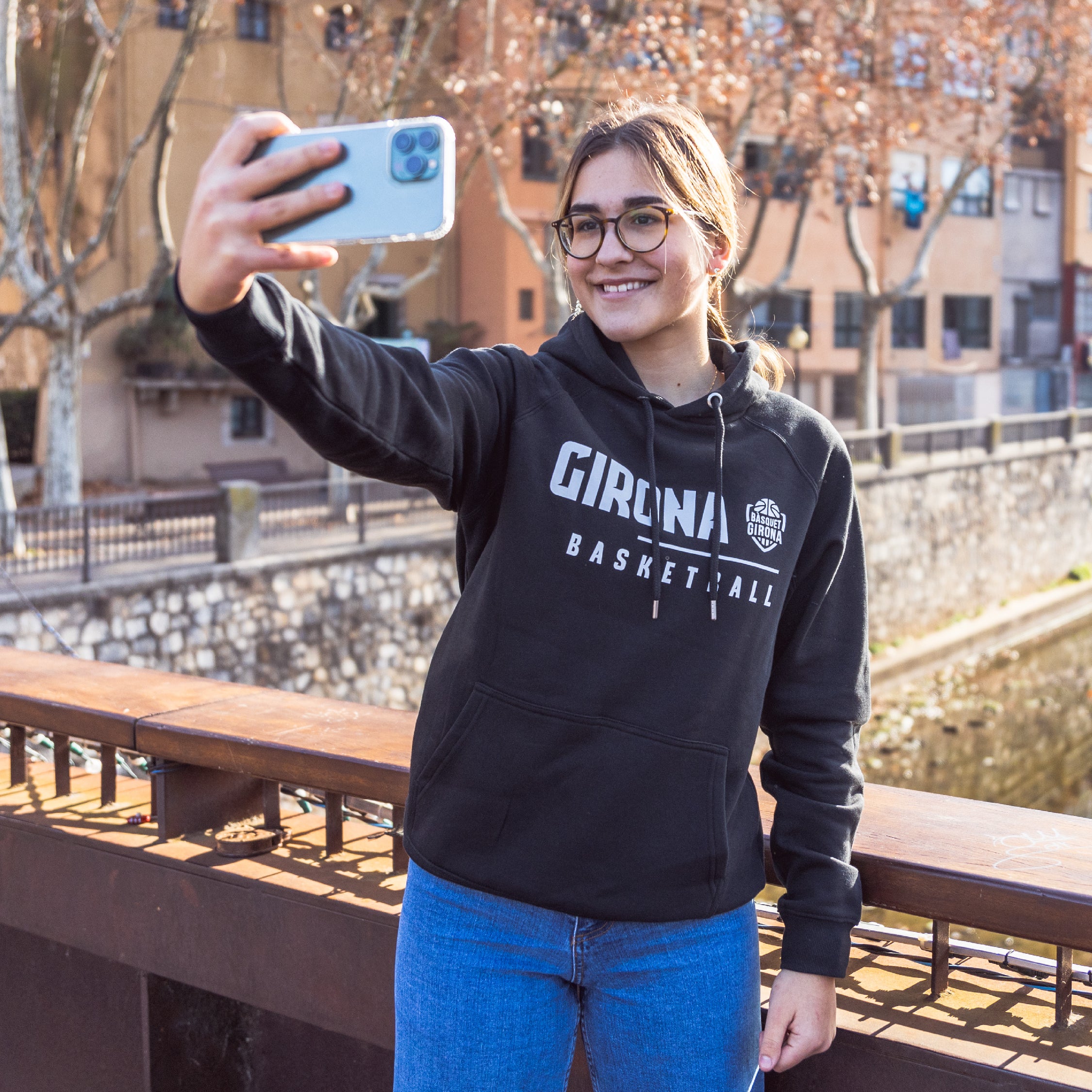 Sudadera Bàsquet Girona Negra 22/23 Adulto