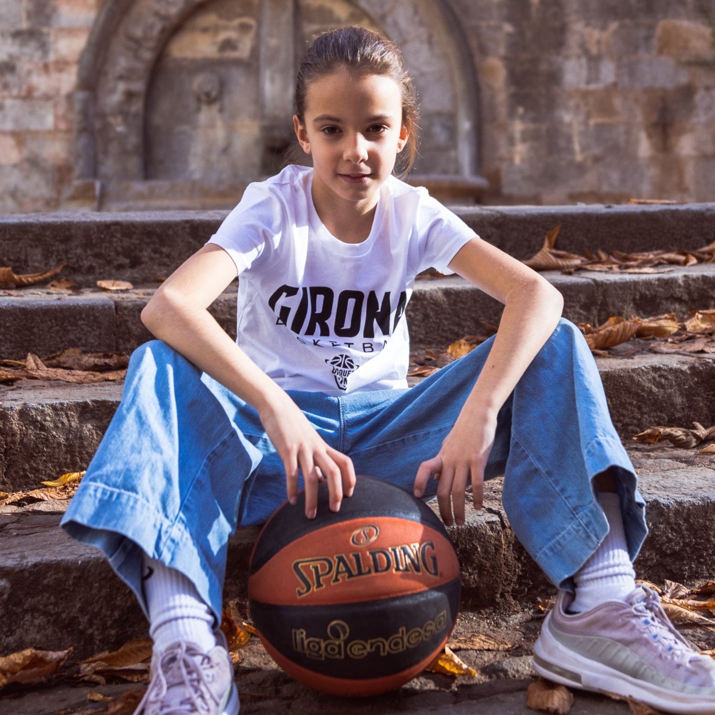 Camiseta Algodón Orgánico Bàsquet Girona Blanca Junior