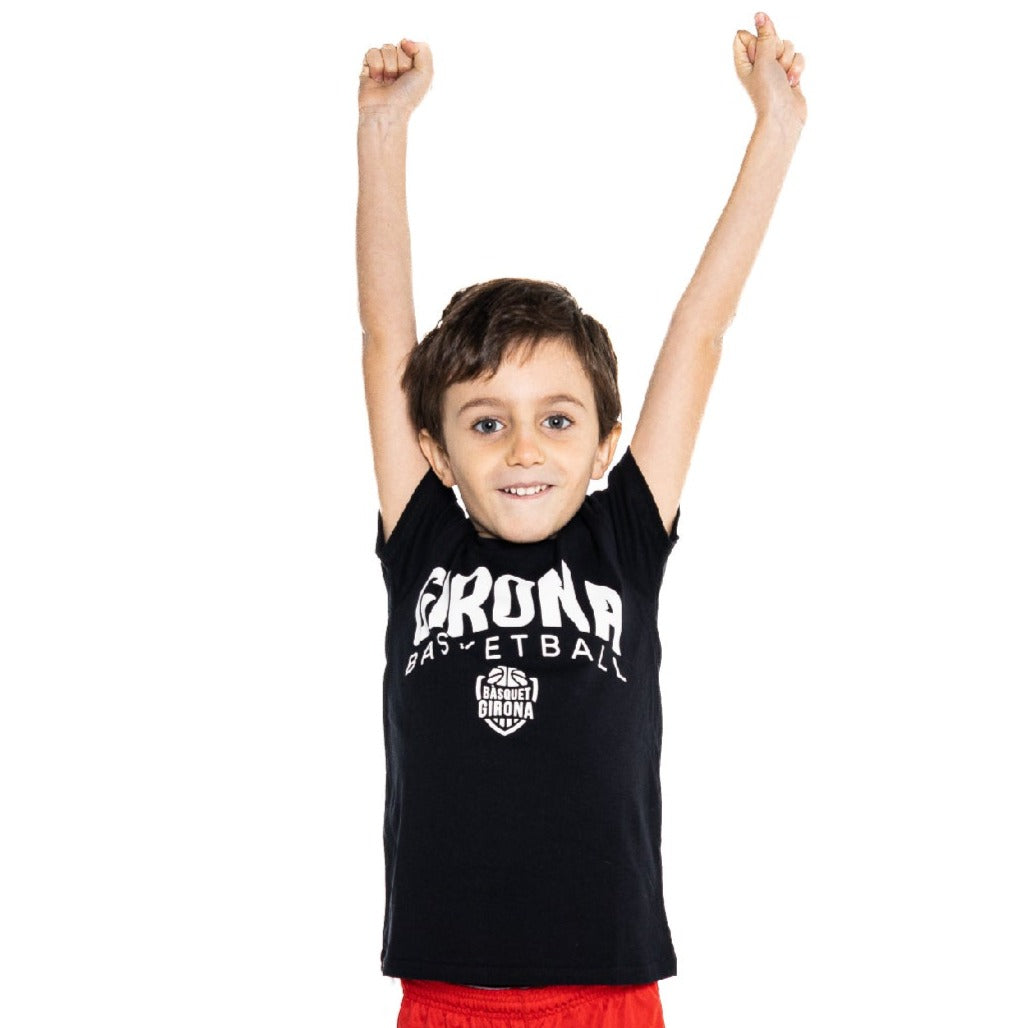 Camiseta Algodón Orgánico Bàsquet Girona Negra Junior