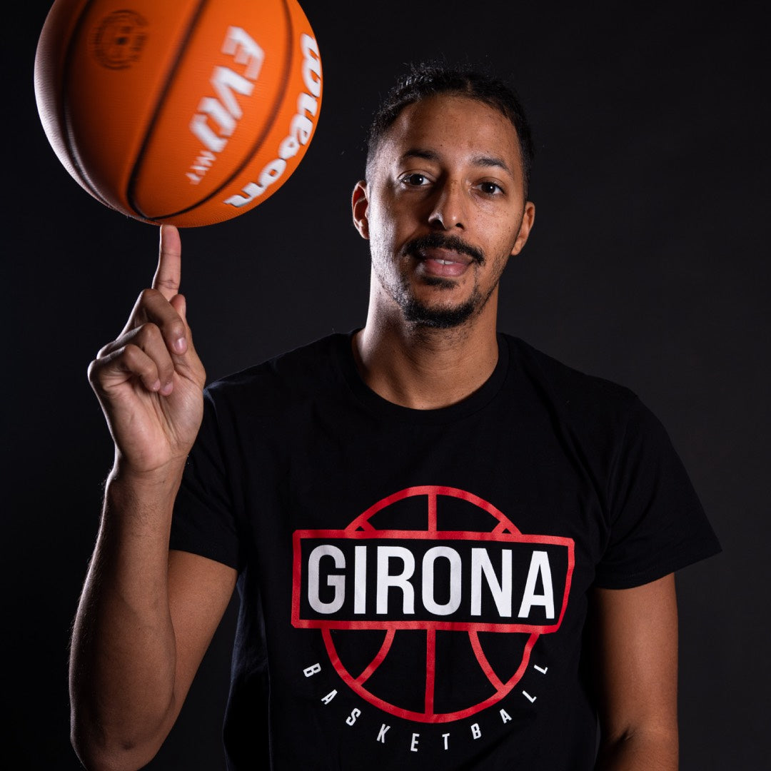 Black T-shirt Basketball Girona Junior