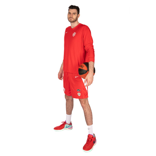 Camiseta Calentamiento Manga Larga Nike Roja Baloncesto Girona