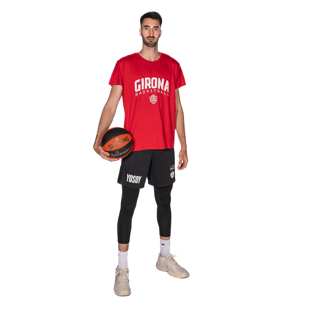 T-shirt Organic Cotton Basketball Girona Red Adult