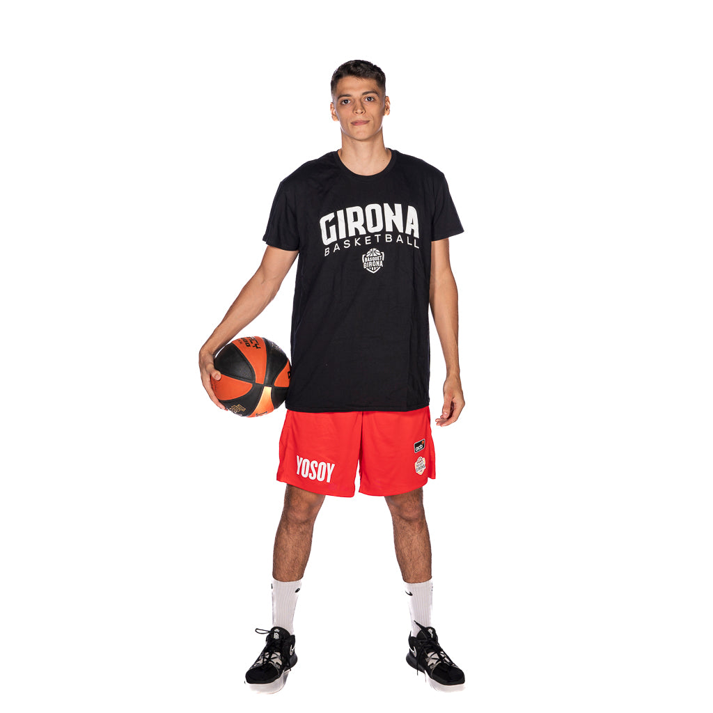 Camiseta Algodón Orgánico Bàsquet Girona Negra Adulto
