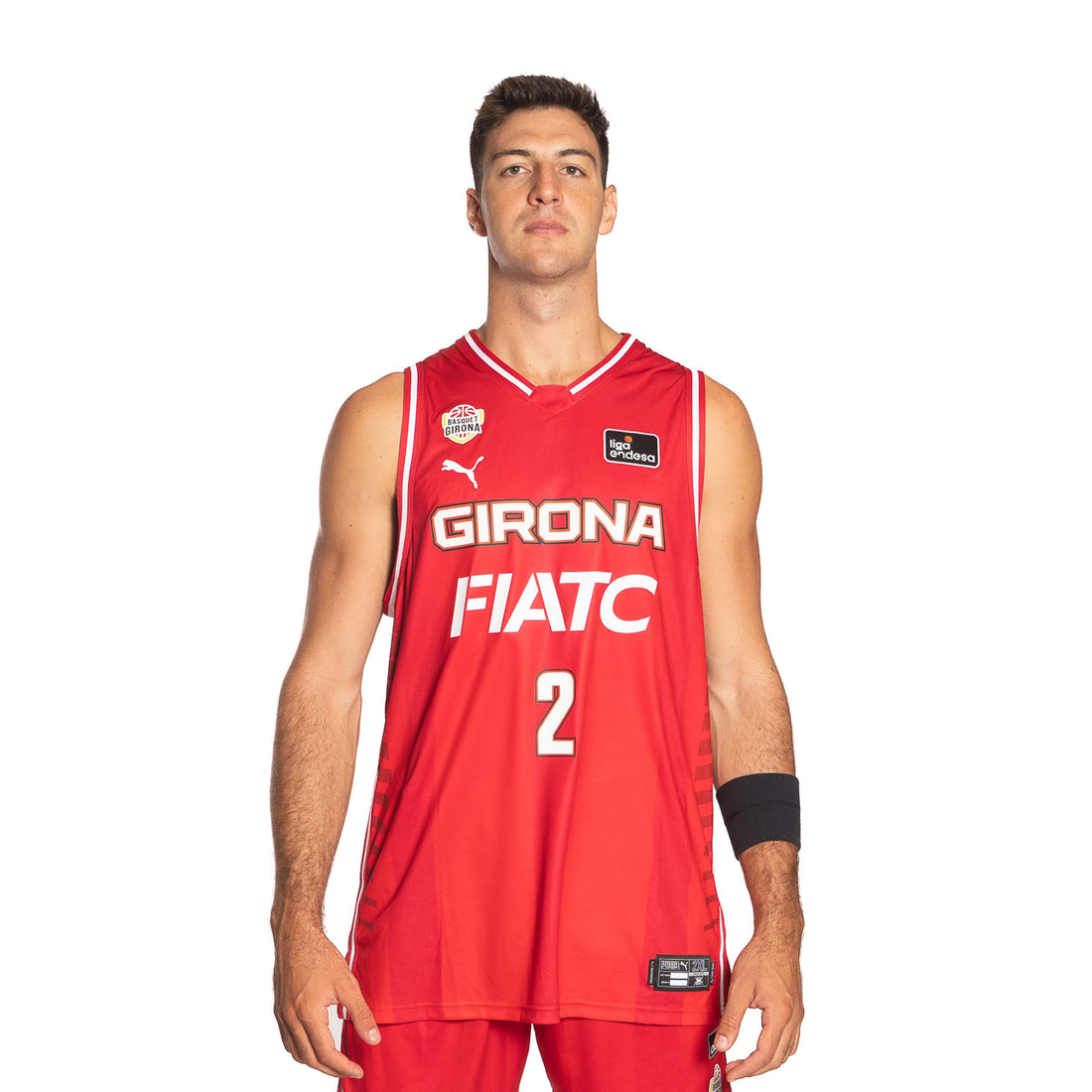 Samarreta vermella, primera equipació Bàsquet Girona temporada 25-26