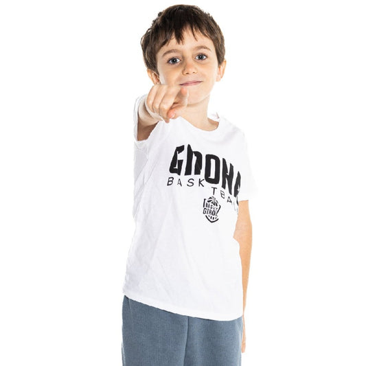 Camiseta Algodón Orgánico Bàsquet Girona Blanca Junior