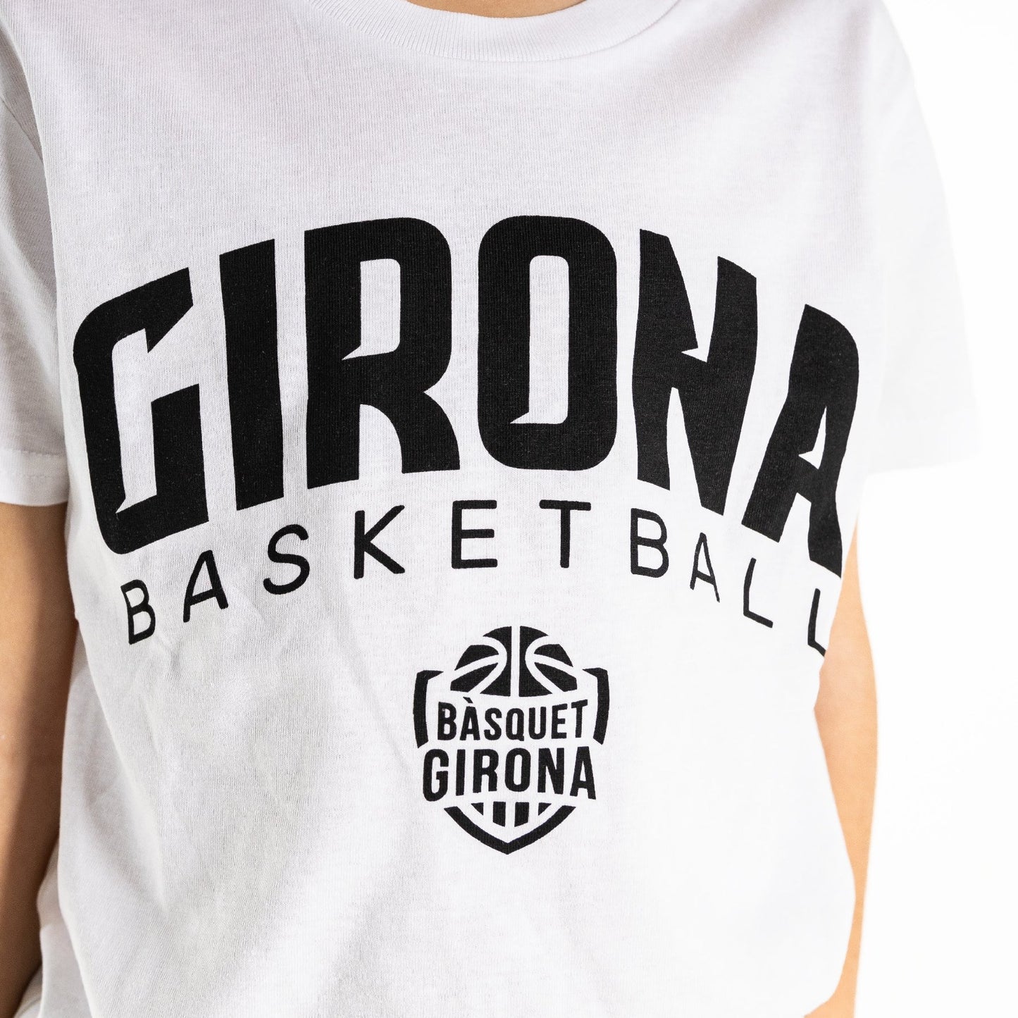 Organic Cotton Jersey Basketball Girona White Junior