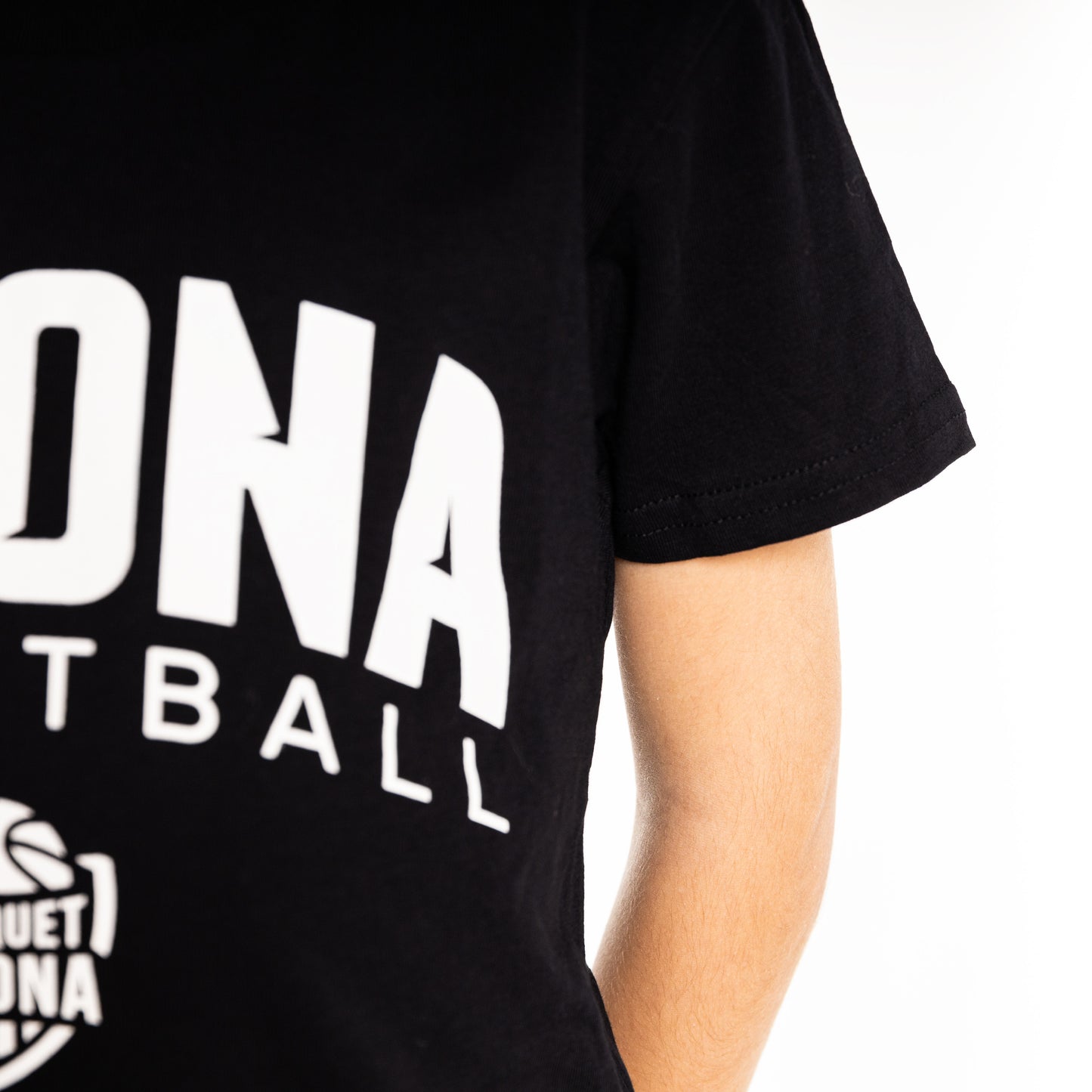 Camiseta Algodón Orgánico Bàsquet Girona Negra Junior