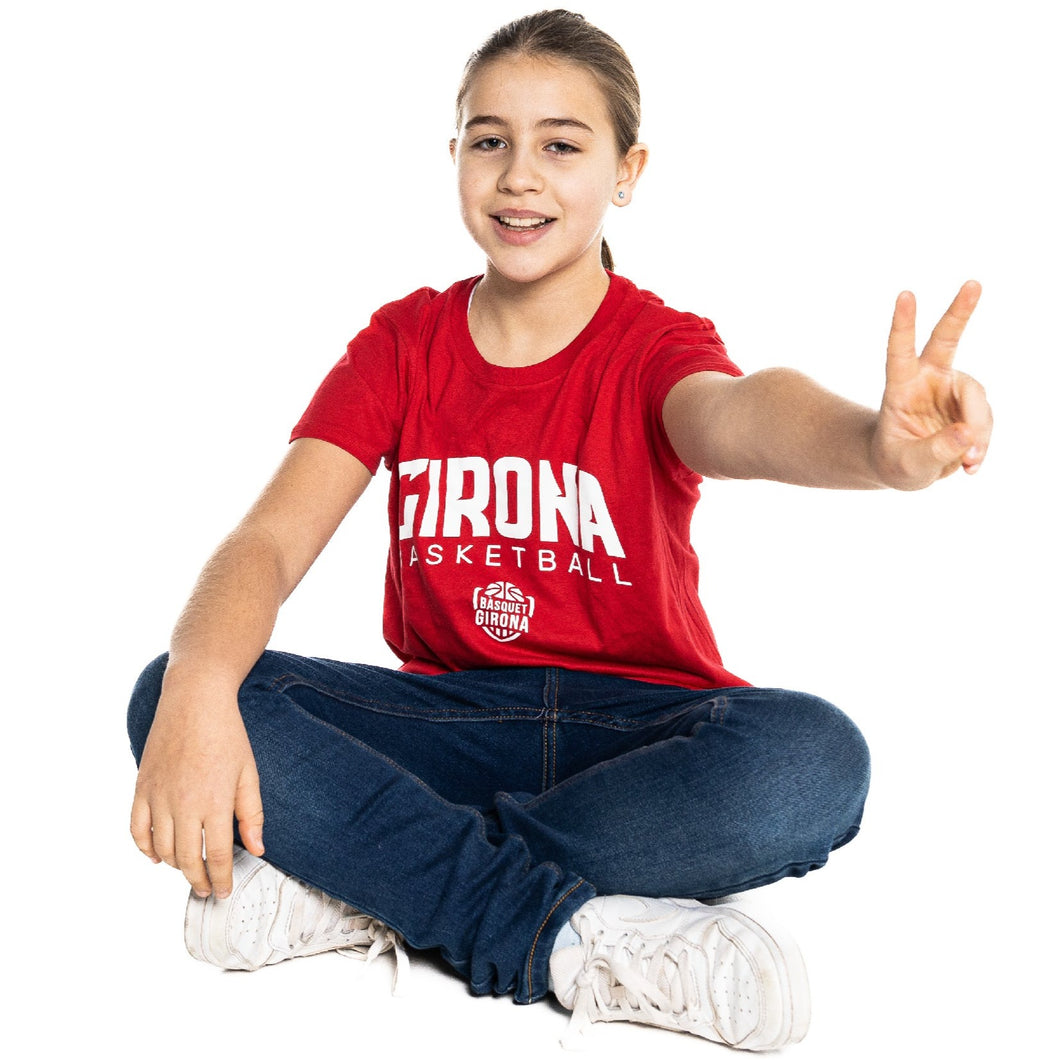 Camiseta Algodón Orgánico Bàsquet Girona Roja Junior